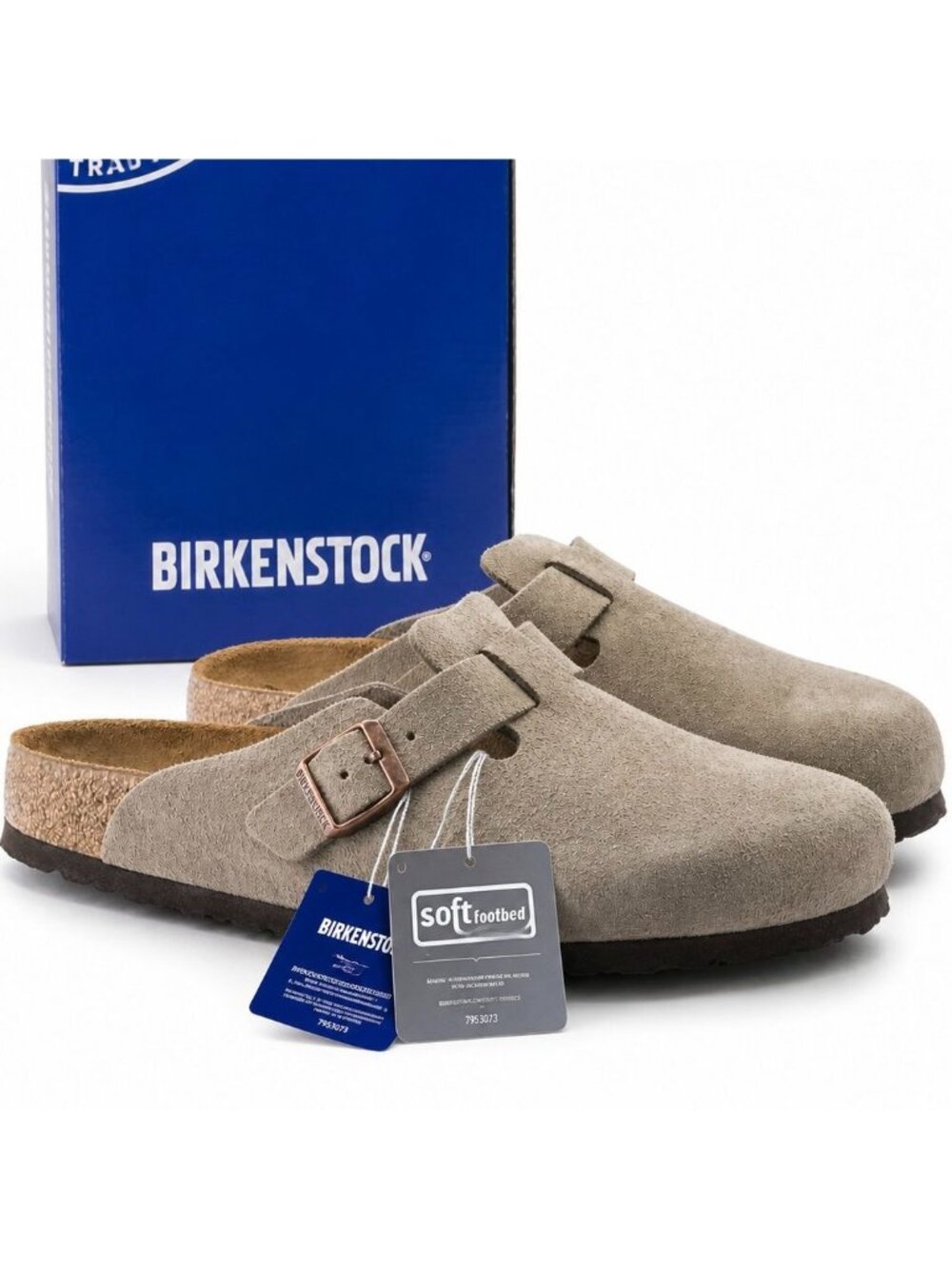 Birkenstock Boston Soft Footbed Taupe Suede Clog EU 37 Womens 6-5.5 Regular Fit